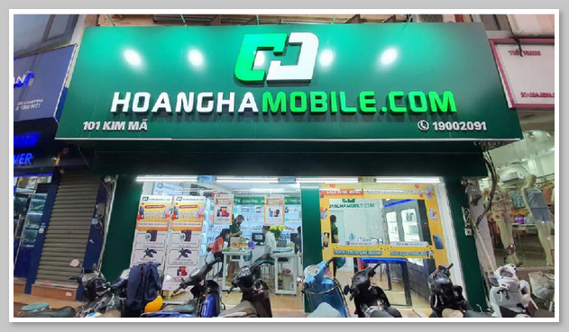 Cửa hàng Hoàng Hà Mobile nằm ở vị trí trung tâm thành phố 